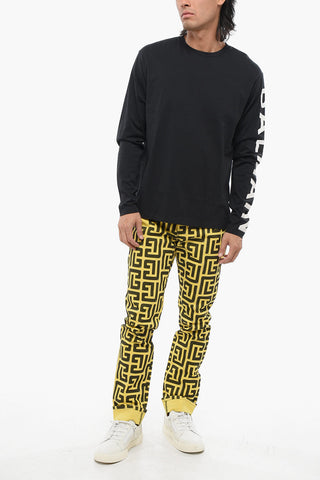 Long Sleeved Crew-neck T-Shirt with Printed Logo
