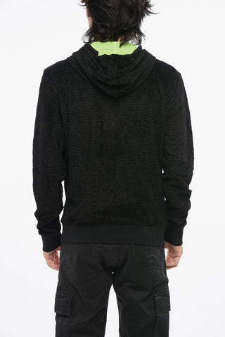 Felpa in Velour con Monogram All-Over e Dettagli Fluo