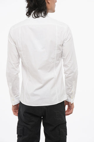 Cotton Poplin Shirt with Embroidery on the Pocket