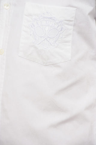 Cotton Poplin Shirt with Embroidery on the Pocket