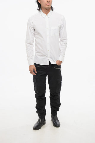 Cotton Poplin Shirt with Embroidery on the Pocket