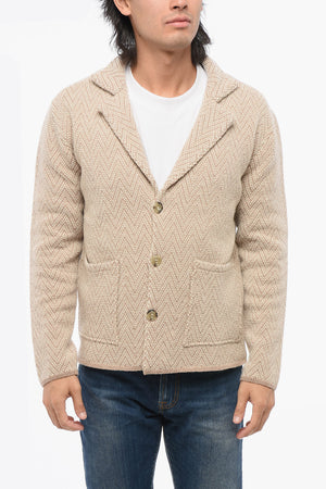 Cardigan CHEVRON aus reiner Schurwolle mit aufgesetzten Taschen