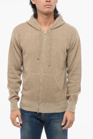 Full-Zip-Pullover aus Kaschmir-Mix mit Kapuze