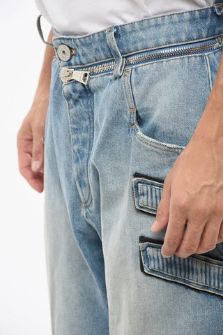 Loose-Fit Jeans with 26cm Velcro Details