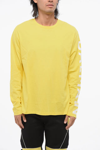 Long-Sleeve Crewneck T-Shirt with Printed Logo