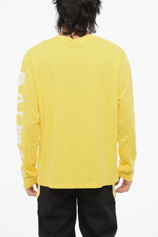 Long-Sleeve Crewneck T-Shirt with Printed Logo