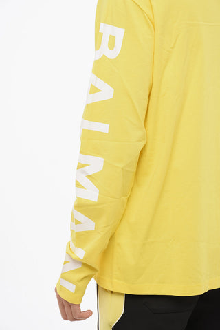 Long-Sleeve Crewneck T-Shirt with Printed Logo