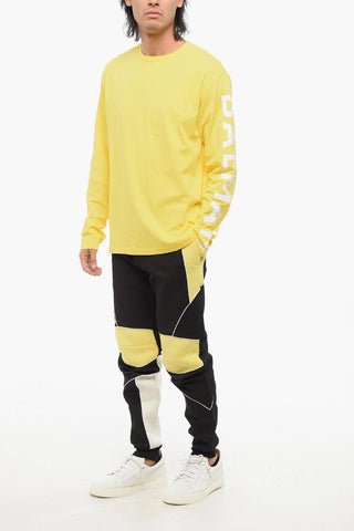 Long-Sleeve Crewneck T-Shirt with Printed Logo