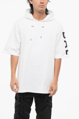 Short Sleeved Brushed Cotton Hoodie