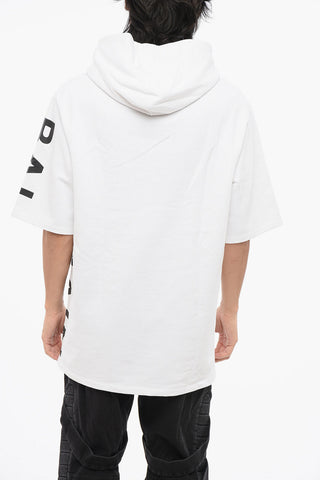 Short Sleeved Brushed Cotton Hoodie