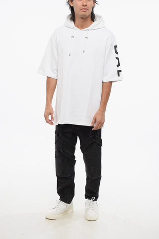 Short Sleeved Brushed Cotton Hoodie