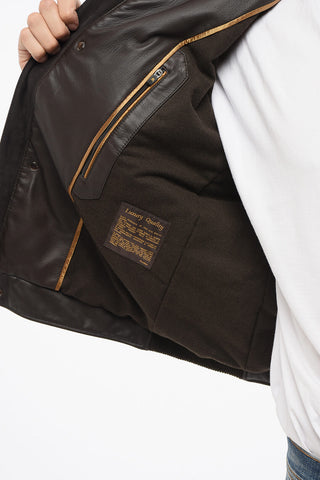 Bomber in Suede ANFOSSI con Collo in Pelliccia