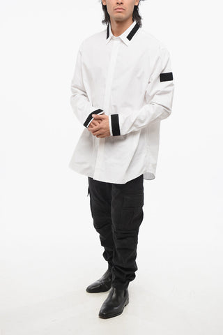 Poplin Cotton Shirt with Contrasting Details