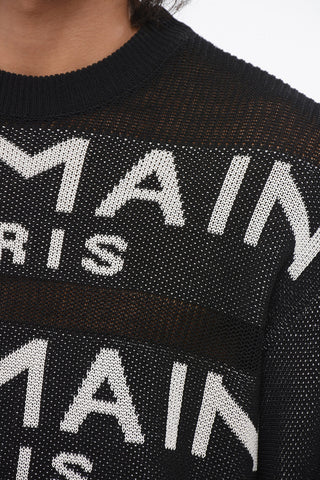 Crew-neck Sweater with All-Over Logo