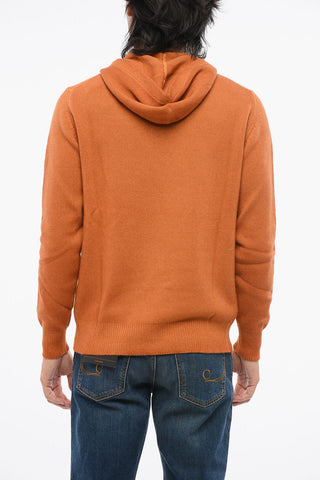 Pullover aus Schurwolle mit Kapuze