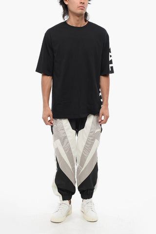 Solid Color Crew-neck T-Shirt with Printed Logo