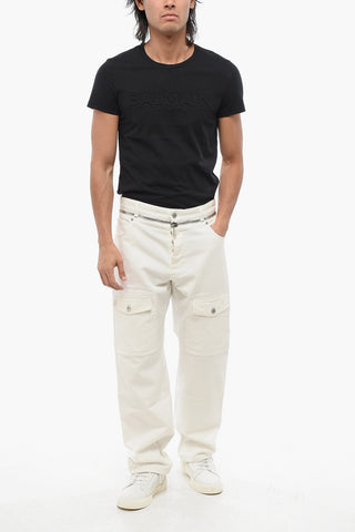 Straight-Fit Cargo Jeans with 22cm Zip Detail