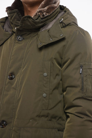 Padded BOLGHERI Parka Jacket with Fur Collar