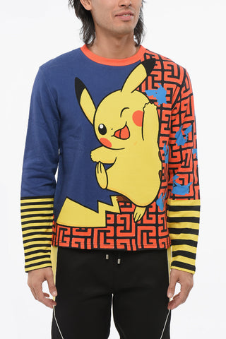 POKEMON Brushed Cotton Crew-neck sweatshirt with Pikachu Print