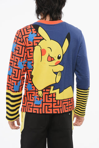 POKEMON Brushed Cotton Crew-neck sweatshirt with Pikachu Print