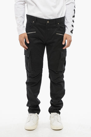 Tapered Cargo Jeans in Dark Wash 17cm