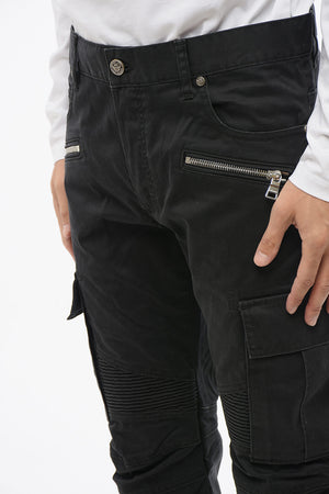 Tapered Cargo Jeans in Dark Wash 17cm