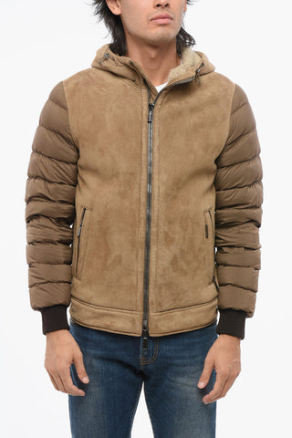 Down MAIORI Jacket with Eco-Suede and Shearling Details