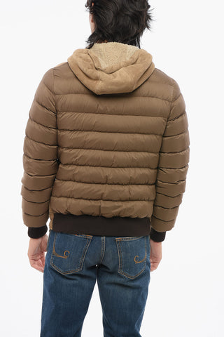 Down MAIORI Jacket with Eco-Suede and Shearling Details