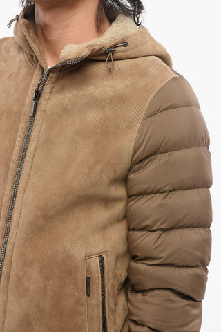 Down MAIORI Jacket with Eco-Suede and Shearling Details