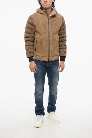 Down MAIORI Jacket with Eco-Suede and Shearling Details