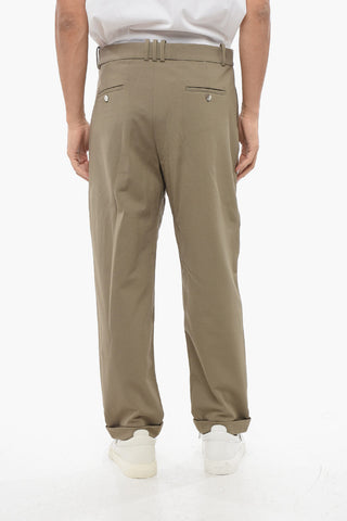 Straight-Fit Trousers with Cuffed Hem