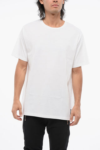 Solid Color Bulky Fit T-Shirt with Printed Logo