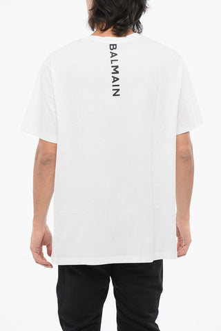 Solid Color Bulky Fit T-Shirt with Printed Logo