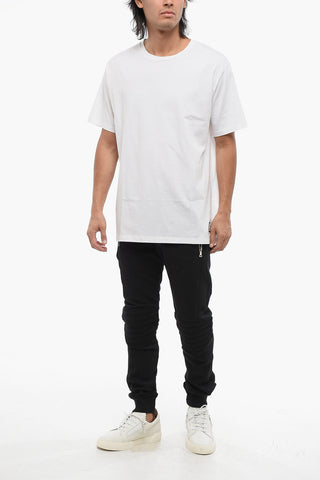 Solid Color Bulky Fit T-Shirt with Printed Logo