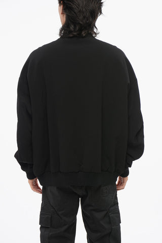 Two-Tone Bomber Jacket Embellished with Golden Studs