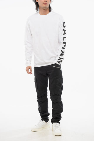 Long Sleeved Crew-neck T-Shirt with Printed Logo
