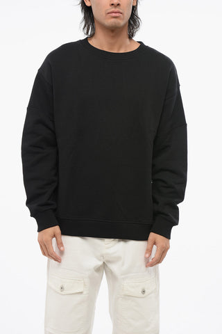 Solid Color Crew-neck T-Shirt with Contrasting Logo