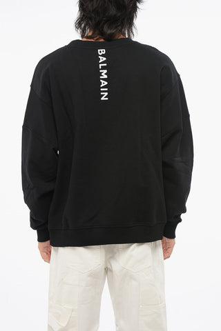Solid Color Crew-neck T-Shirt with Contrasting Logo