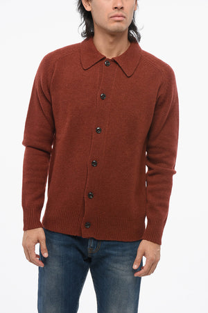 Cardigan in Lana Vergine con Collo a Polo