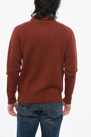 Cardigan in Lana Vergine con Collo a Polo