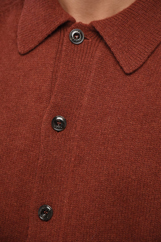 Cardigan in Lana Vergine con Collo a Polo