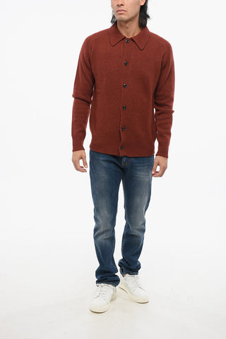 Cardigan in Lana Vergine con Collo a Polo