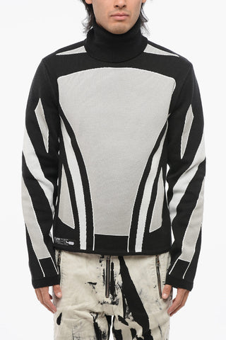 Maglia Bicolore a Collo Alto