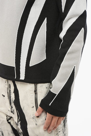 Maglia Bicolore a Collo Alto