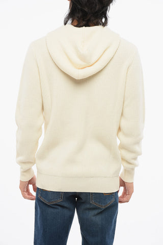 Merino Wool Full-Zip Sweater with Hood