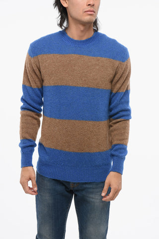 Rundhals-Pullover RUGBY aus Alpaka-Mix mit Awning-Motiv