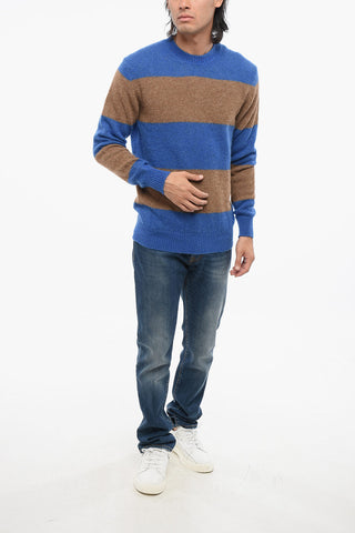 Alpaca Blend Crew-Neck Sweater RUGBY with Awning Pattern