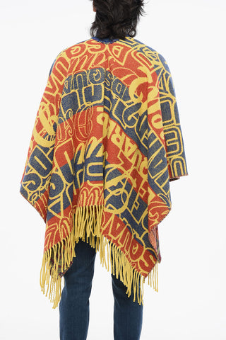Poncho in Misto Alpaca con Lofo All-Over
