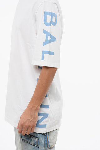 Solid Color Crew-neck T-Shirt with Printed Logo