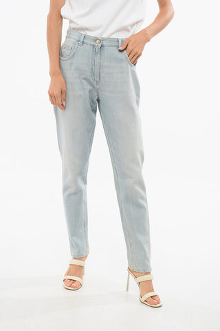 Jeans Slim Fit Lavaggio Chiaro 13cm